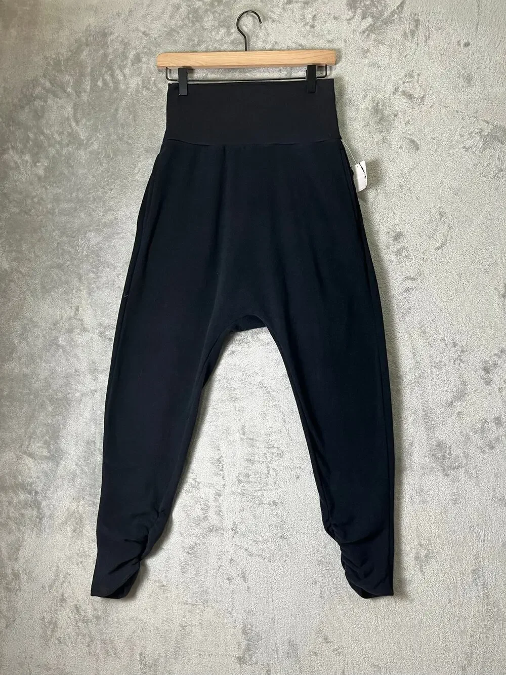 Free People Echo Harem Pants Black XS High Rise Relaxed Tapered New